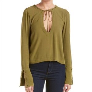 NEVER WORN free people olive top!